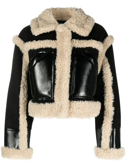 Edith Faux-Shearling Cropped Jacket
