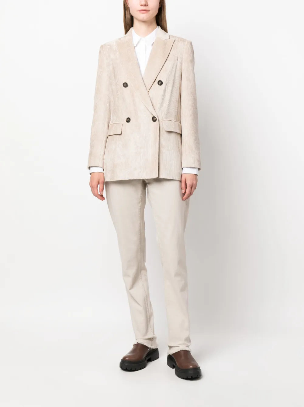 Double-Breasted Corduroy Blazer