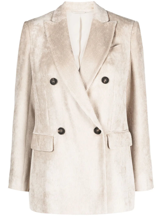 Double-Breasted Corduroy Blazer