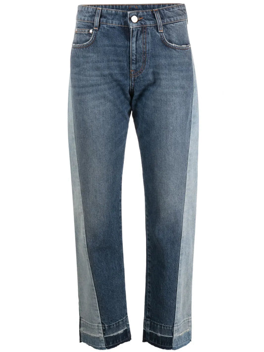 Colour-Block Straight-Leg Jeans