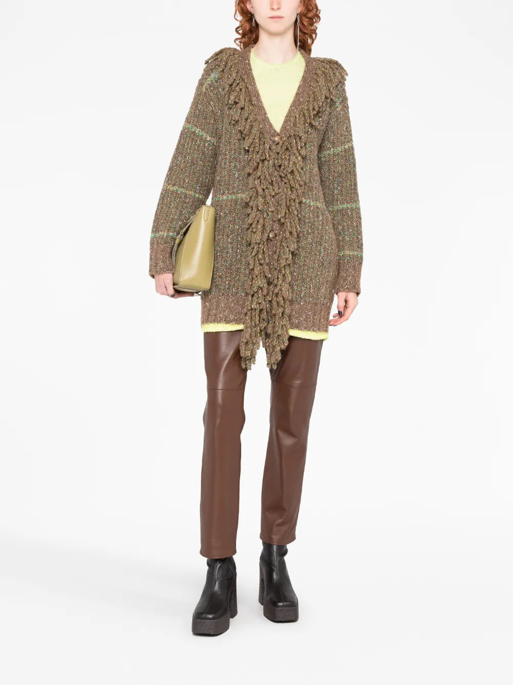 Cable-Knit Tweed Cardi-Coat