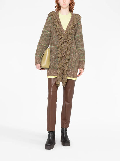Cable-Knit Tweed Cardi-Coat