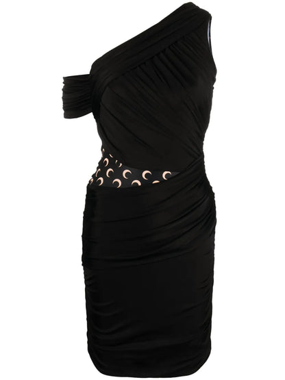 Draped One-Shoulder Dress
