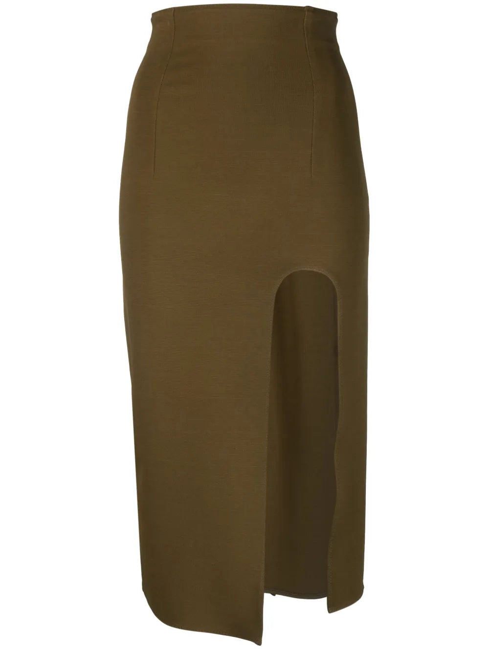 Front-Split Knitted Midi Skirt