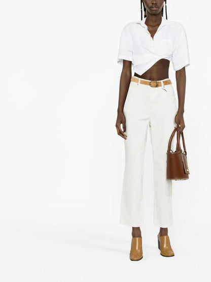 High-Waist Cropped Jeans