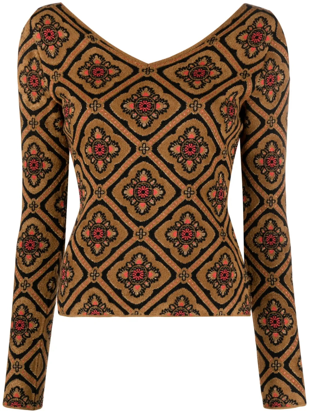 Floral-Jacquard Sweater