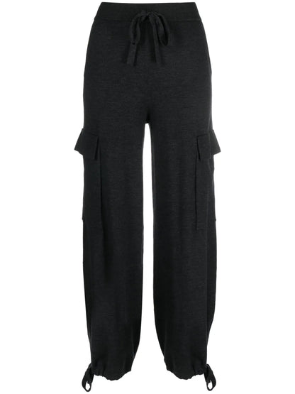 Drawstring-Waistband Cargo Trousers