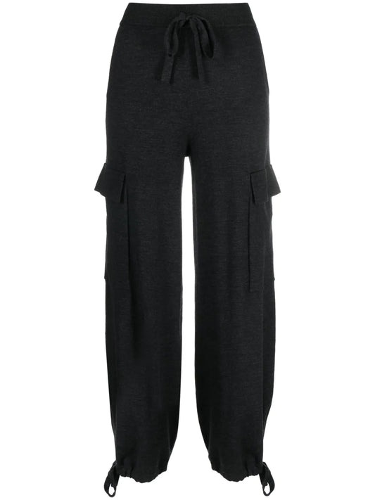 Drawstring-Waistband Cargo Trousers