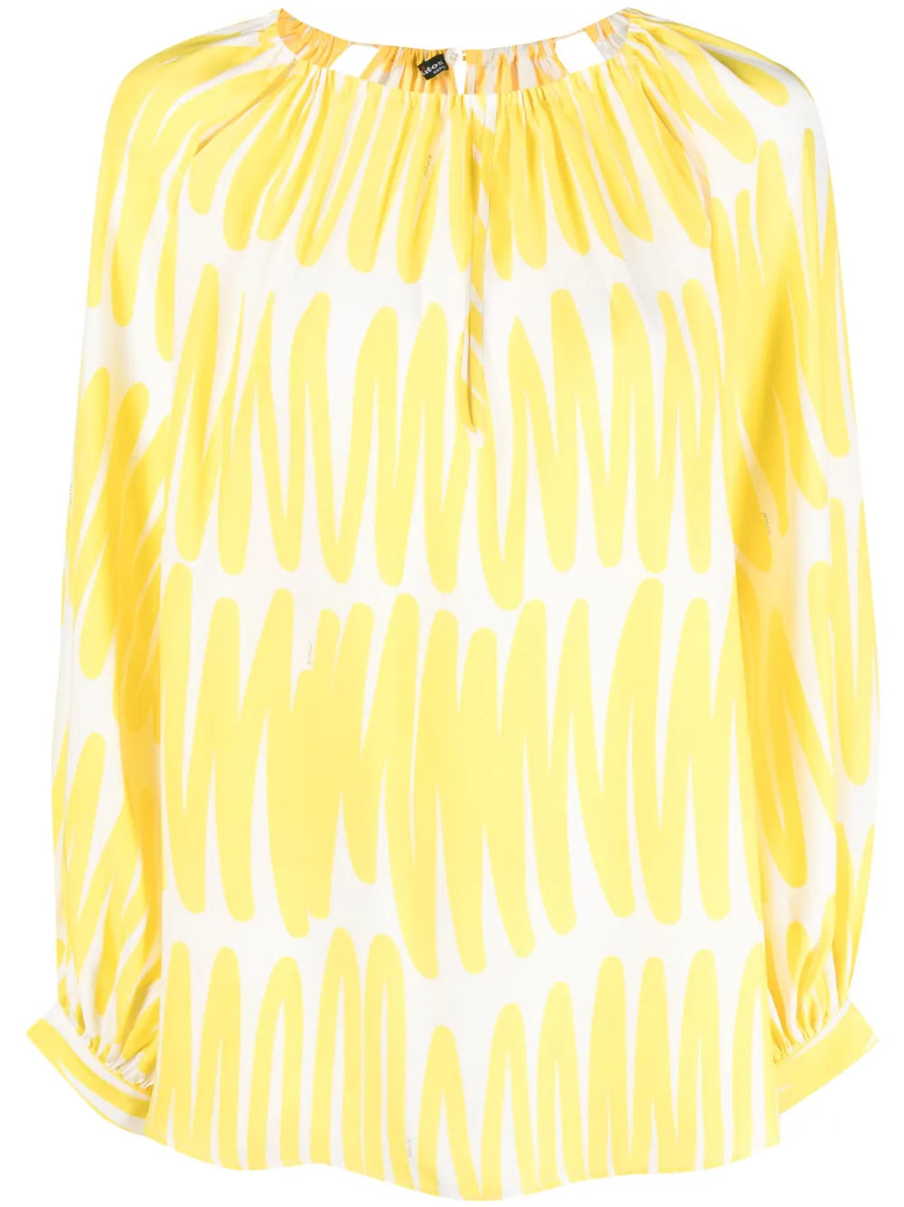 Abstract-Print Silk Blouse