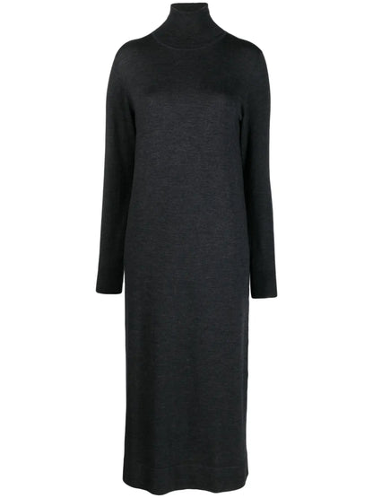 Roll-Neck Long-Sleeved Dress
