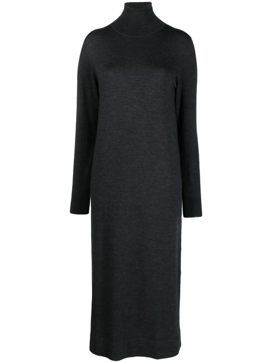 Roll-Neck Long-Sleeved Dress