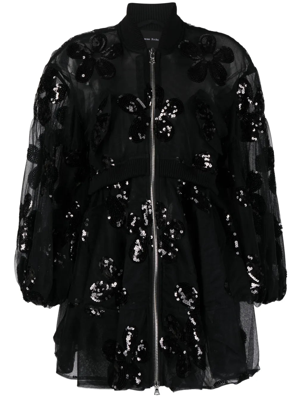 Sequin-Embellished Tulle Coat