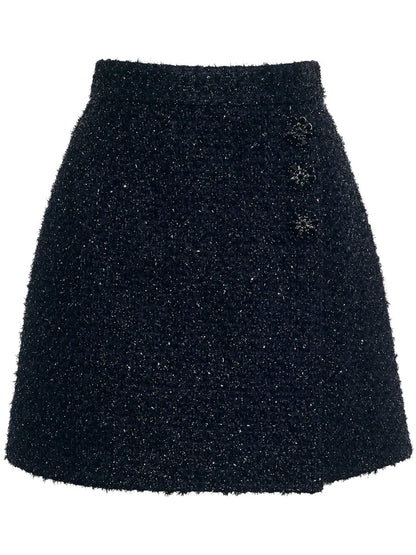 Tweed Wrap Miniskirt
