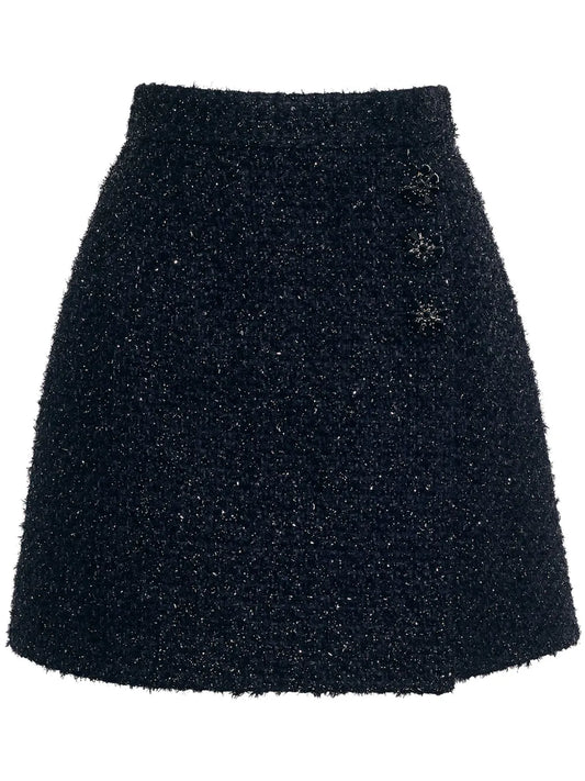 Tweed Wrap Miniskirt