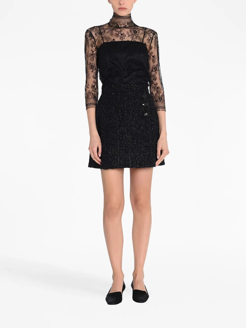 Tweed Wrap Miniskirt