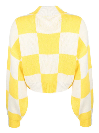 Checkerboard-Knit Jumper