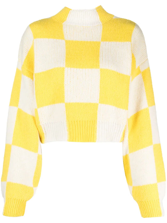 Checkerboard-Knit Jumper