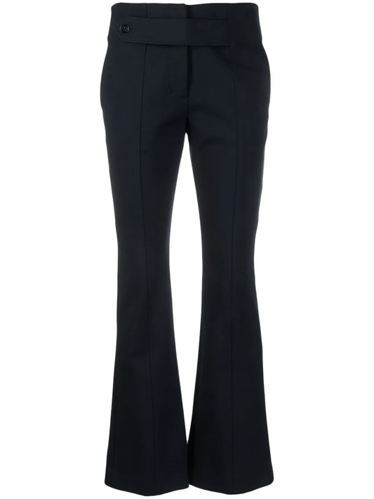 Flared-Cut Button-Detail Trousers