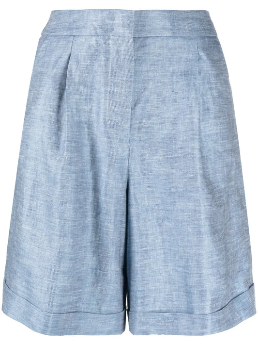 High-Waisted Linen Shorts