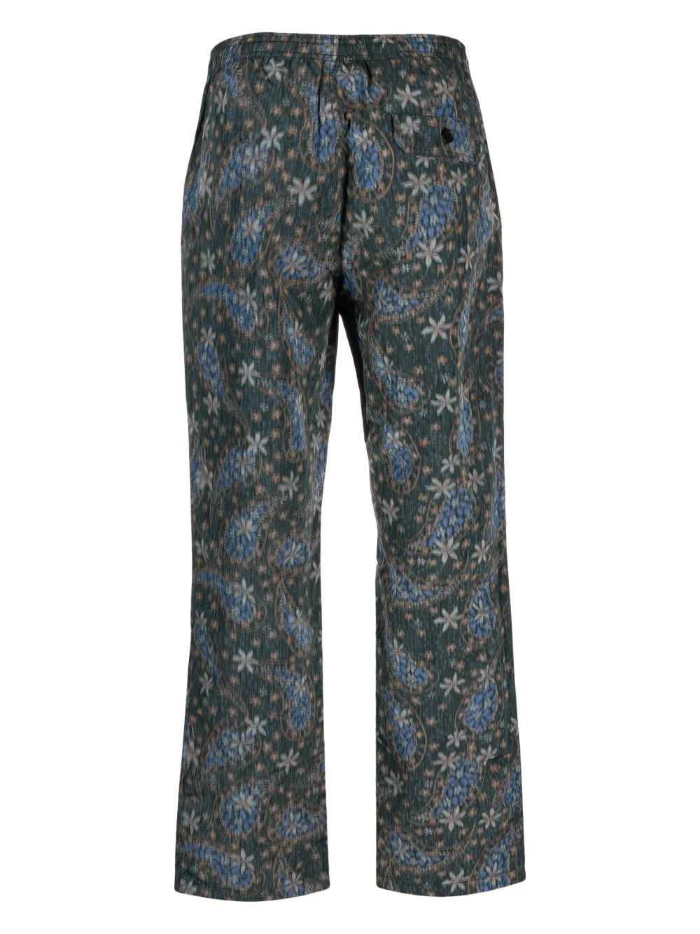 Floral-Paisley Straight-Leg Trousers