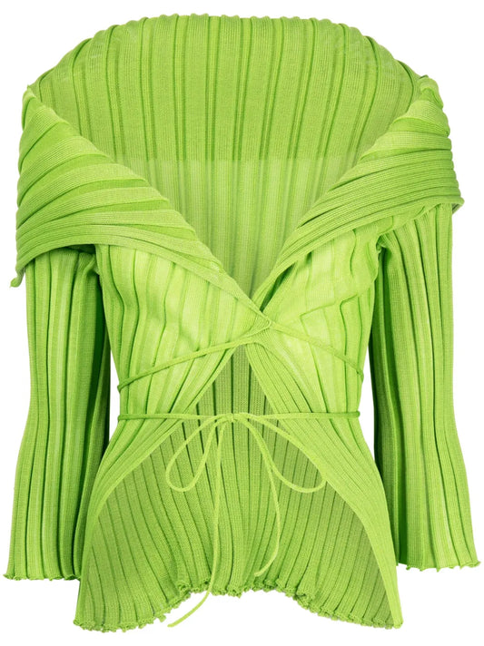Ara Wide-Collar Wrap Cardigan