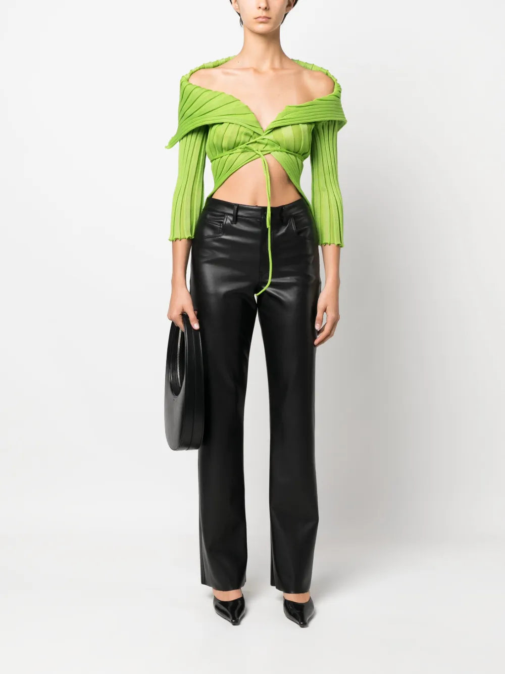 Ara Wide-Collar Wrap Cardigan