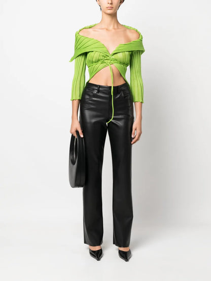 Ara Wide-Collar Wrap Cardigan