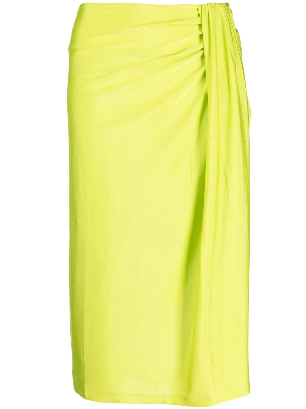 Draped-Design Mid-Length Skirt