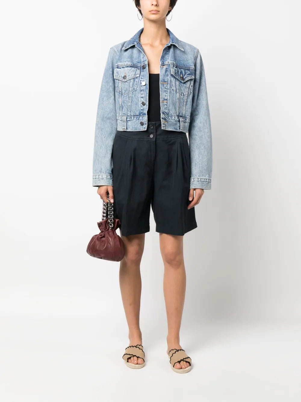Pleat-Detail Bermuda Shorts