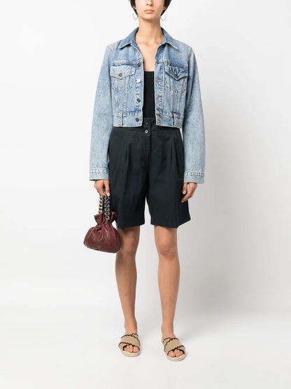 Pleat-Detail Bermuda Shorts