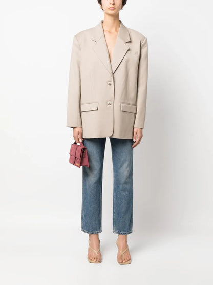 Padded Single-Breasted Blazer