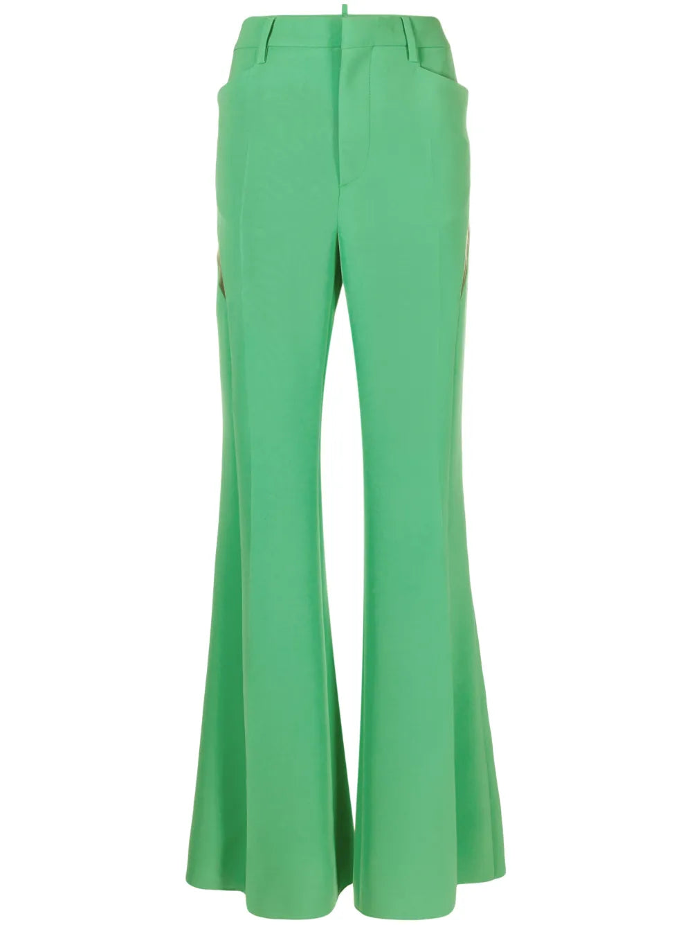 Cut-Out Mesh Detail Flared Trousers