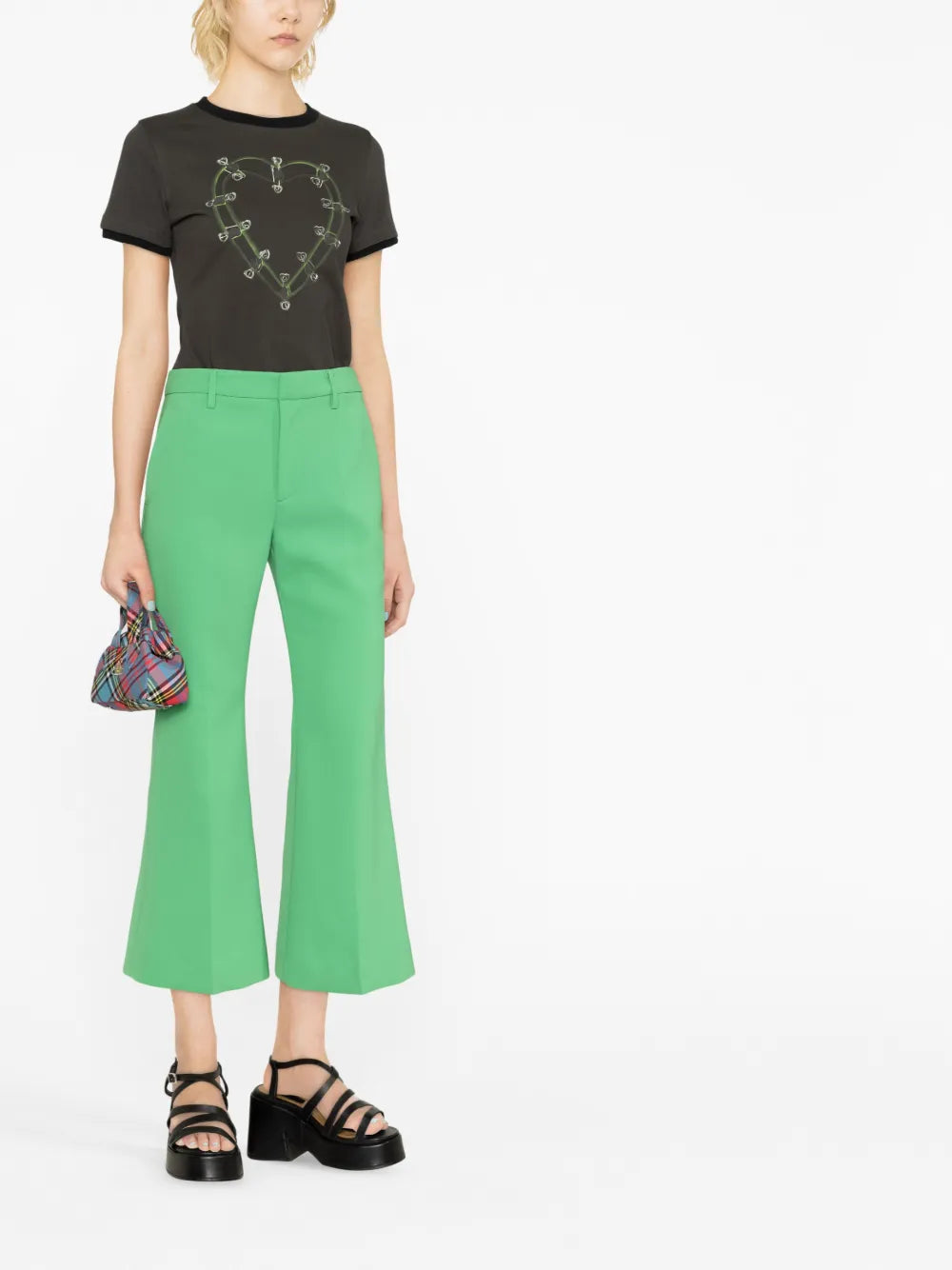 Kick-Flare Cropped Trousers