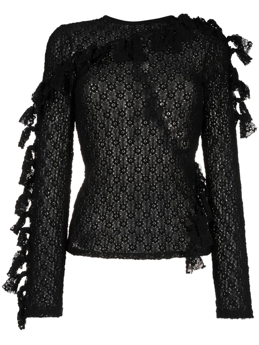 Knot-Detailing Semi-Sheer Top