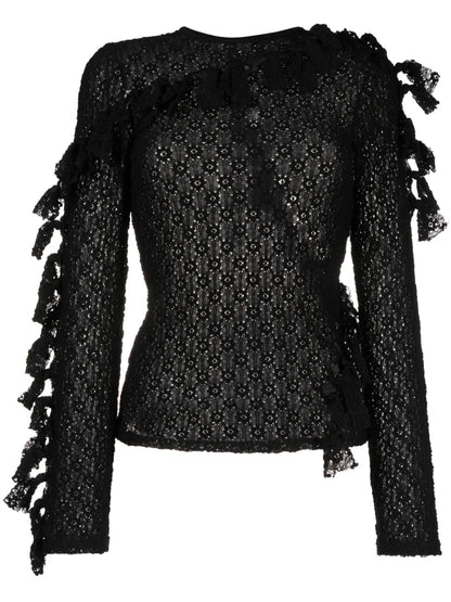 Knot-Detailing Semi-Sheer Top