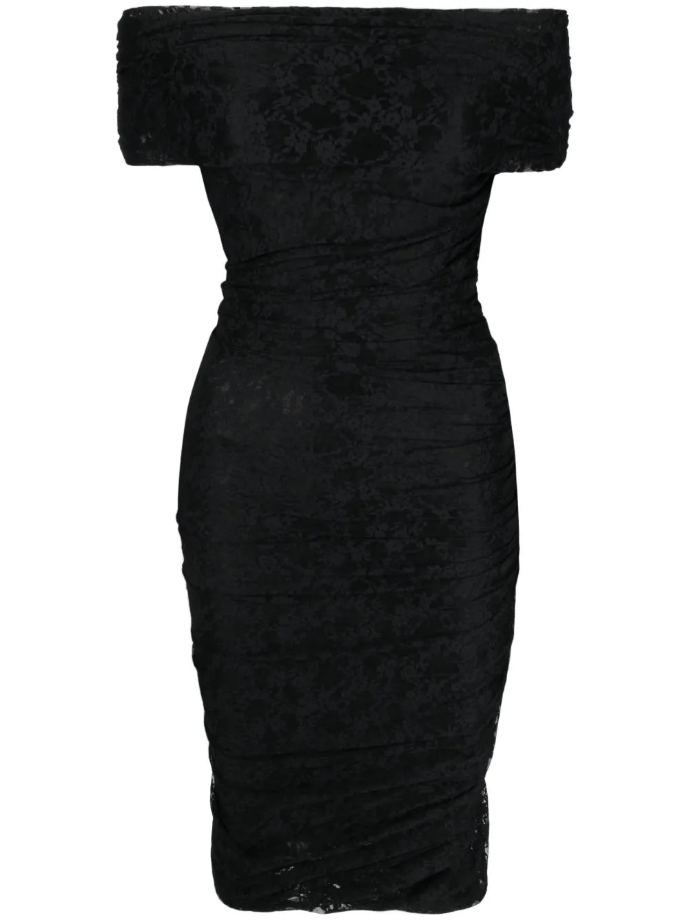 Floral-Lace Off-Shoulder Midi Dress