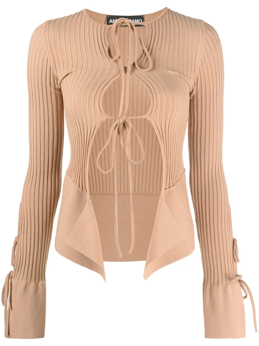 Ribbed-Knit Long-Sleeve Top