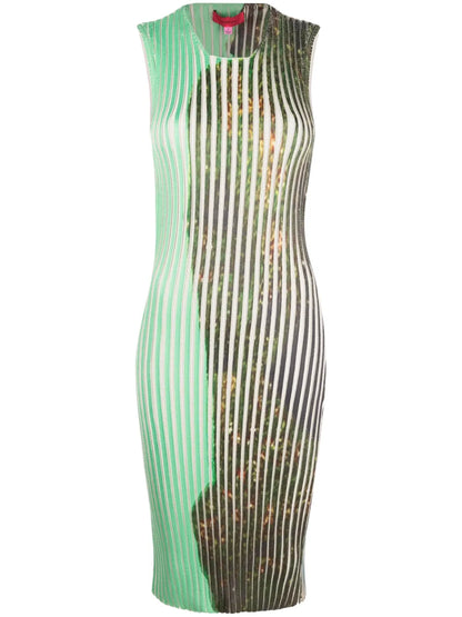 Graphic-Print Knitted Midi Dress