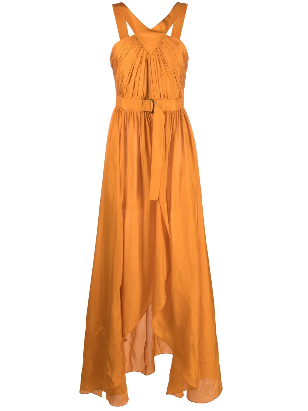 Long Draped Silk Top