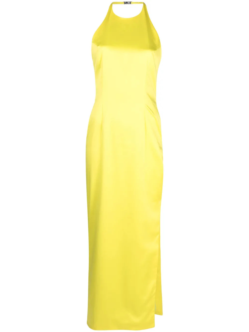 Halterneck Satin-Finish Dress