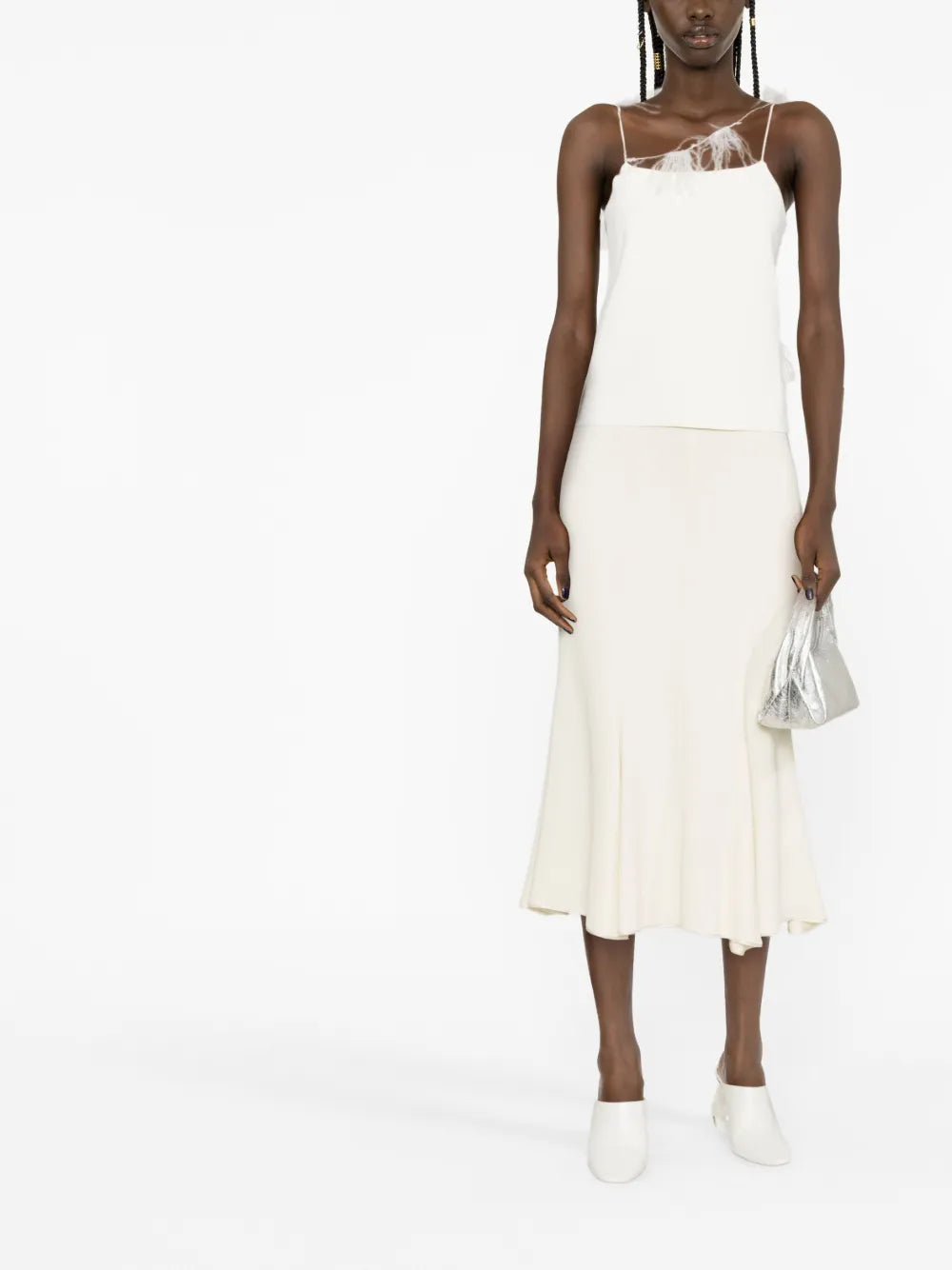 Feather-Trim Camisole Top