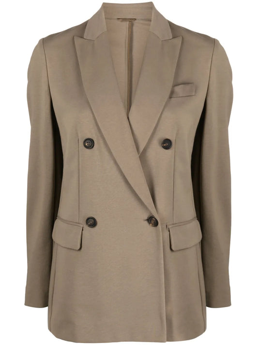 Double-Breasted Cotton-Blend Blazer