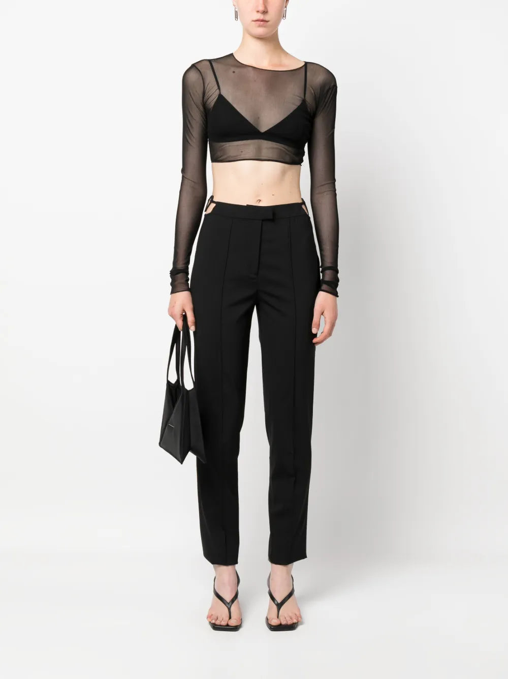 Cut-Out Detailing Slim-Fit Trousers