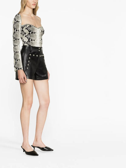 Maddy Snake-Effect Jacquard-Knit Bodysuit