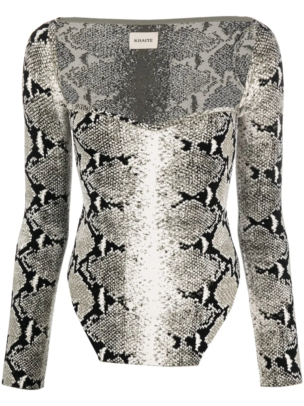 Maddy Snake-Effect Jacquard-Knit Bodysuit