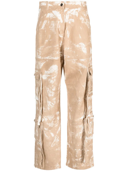 Faded-Print Cargo Trousers