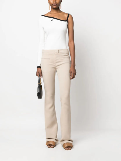 Mid-Rise Flared Trousers