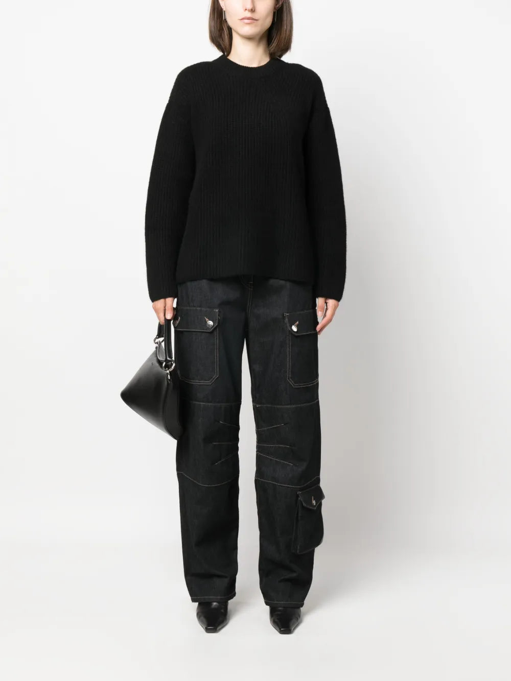Ribbed-Knit Cashmere Sweatshirt