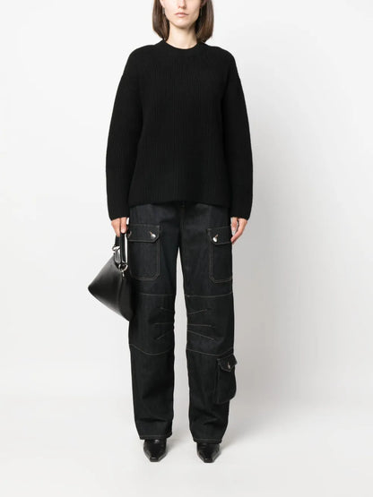 Ribbed-Knit Cashmere Sweatshirt