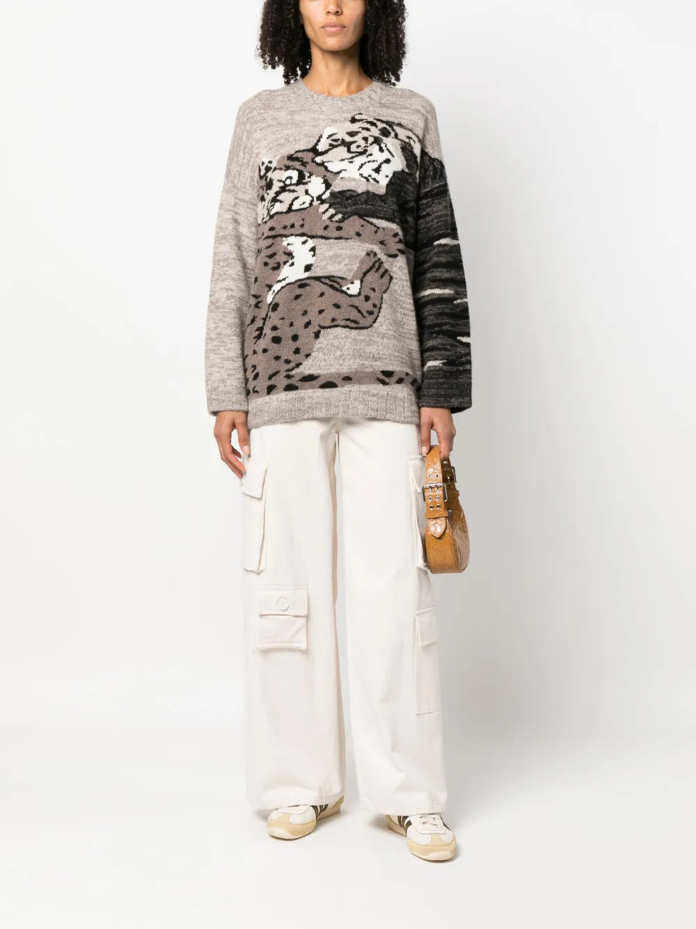 Intarsia-Knit Crew-Neck Jumper
